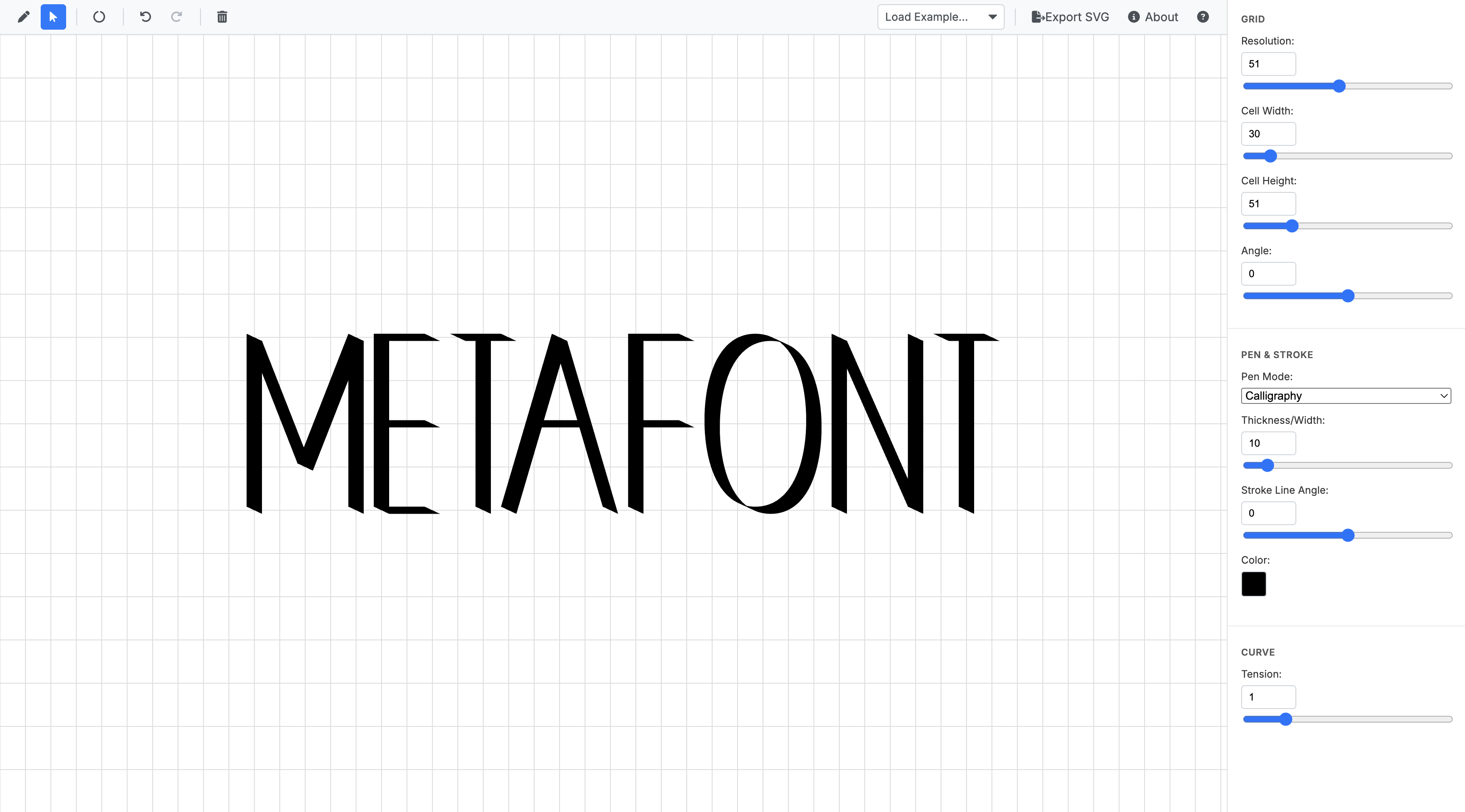 A MetaFont tool interface